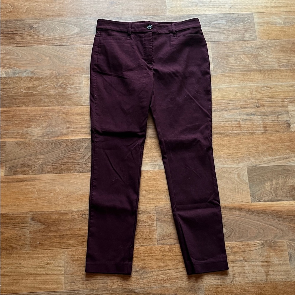 LOFT Women’s Burgundy “Sutton Skinny” Business Casual Pants